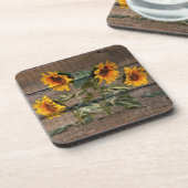 Dessous-de-verre Rustic Barn Wood Sunflower (Côté gauche)
