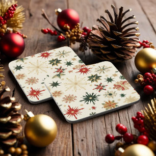 Dessous-de-verre Rustic Gold Snowflakes motif Holidays