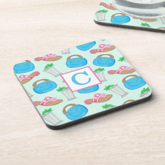 Dessous-de-verre Sac à main prémonogrammé Derby Mint Julep Bermuda (Côté gauche)