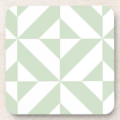 Dessous-de-verre Sage Green Geometric Deco Cube Pattern (Devant)