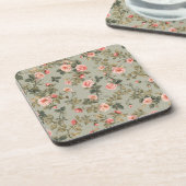Dessous-de-verre Sage Green Retro Maximalist Floral (Côté gauche)