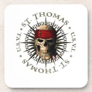 Dessous-de-verre Saint Thomas USVI Pirate Skull