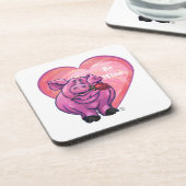 Dessous-de-verre Saint Valentin au cochon (Côté gauche)