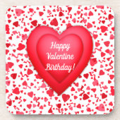 Dessous-de-verre Saint-Valentin Coeurs de Confetti Rouge (Devant)