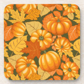 Dessous-de-verre Saison d'automne Halloween Citrouille Motif (Devant)