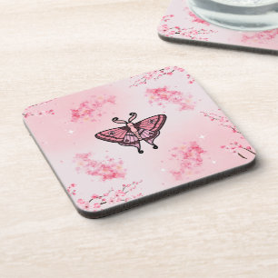 Dessous-de-verre Sakura Bliss, Pink Moth, Arrière - plan Sakura