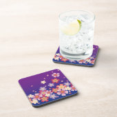 Dessous-de-verre Sakura Blossoms Mixtes Kimono Style Bleu & Purple (Côté Droit)