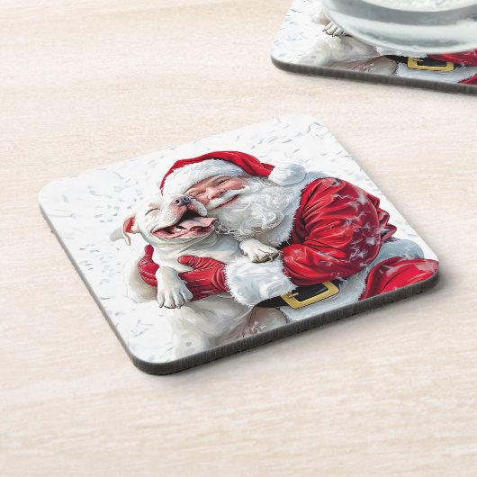 Dessous-de-verre Santa Claus et Pitbull Chien Chien Chien Chien (Côté gauche)