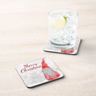 Dessous-de-verre Santa Claus Gnome sur terrain neigeux