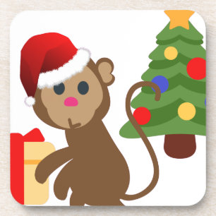 Dessous-de-verre santa claus monkey emoji
