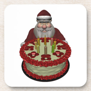 Dessous-de-verre Santa Claus With Birthday Cake