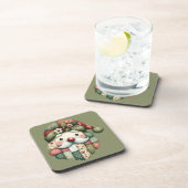 Dessous-de-verre Santa folklorique patchwork fantaisiste de Noël (Côté Droit)