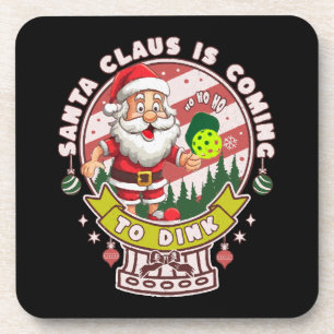 Dessous-de-verre Santa Pickleball Noël, Santa drôle