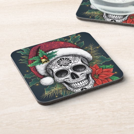 Dessous-de-verre Santa Sugar Skull (Côté gauche)