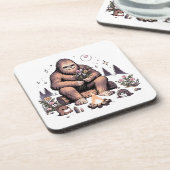 Dessous-de-verre Sasquatch tenant des fleurs (Côté gauche)