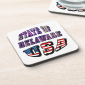 Dessous-de-verre Sate of Delaware Picture et USA Flag Text (Côté gauche)