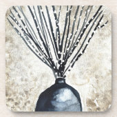 Dessous-de-verre Saule dans l'aquarelle du vase (Devant)