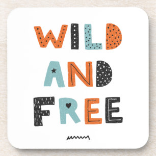 Dessous-de-verre Sauvage et libre   Lettres Doodle
