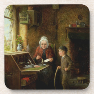 Dessous-de-verre Scellant une lettre, 1890 (huile sur le panneau)