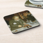 Dessous-de-verre Scène au restaurant d'Argent de visite de La (Côté gauche)