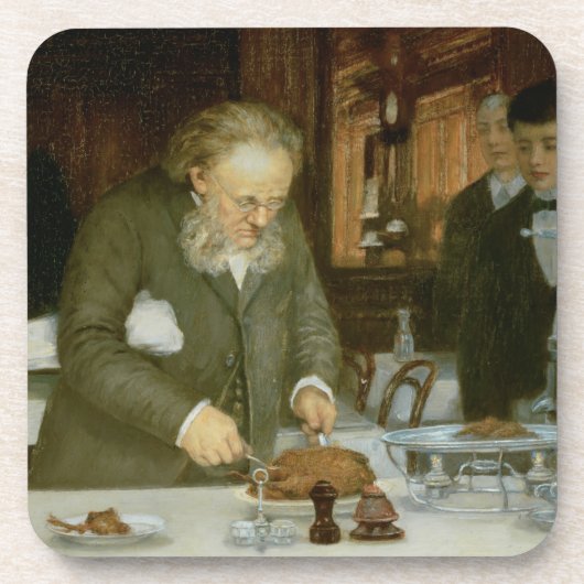 Dessous-de-verre Scène au restaurant d'Argent de visite de La (Devant)