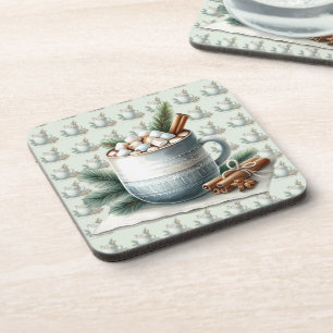 Dessous-de-verre Scène de guimauve de cacao d'hiver cosy