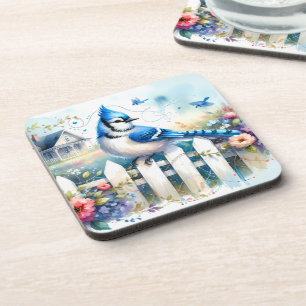 Dessous-de-verre Scène de jardin avec clôture de Blue Jay Cottage