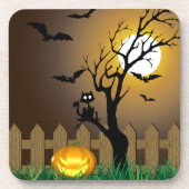 Dessous-de-verre Scène de jardin d'Halloween effrayant (Devant)