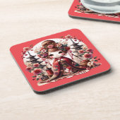 Dessous-de-verre Scène japonaise de Geisha mignonne (Côté gauche)