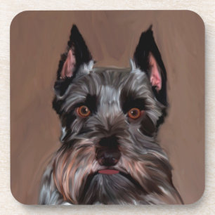 Dessous-de-verre Schnauzer Miniature peinture couleur de l'eau
