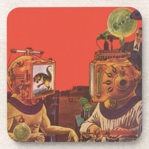 Dessous-de-verre Science-fiction vintage, casques Alien Steam Punk