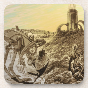 Dessous-de-verre Science-fiction vintage d'aliens Construction de p
