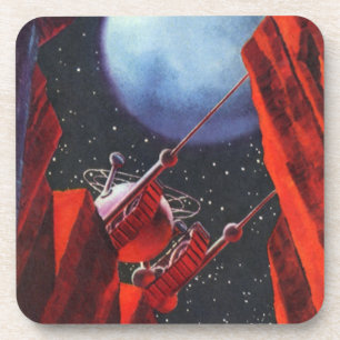 Dessous-de-verre Science-fiction vintage, rover lunaire spatial de 