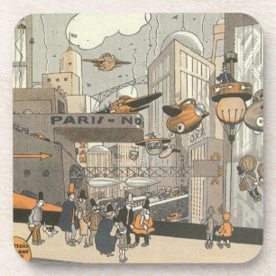 Dessous-de-verre Science-fiction vintage Urban Paris, Steam Punk