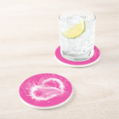 Dessous de verre scintillants roses de coeurs (Côté)