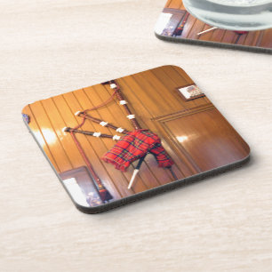 Dessous-de-verre Scotland Bagpipe Tartan Plaid Instrument de musiqu