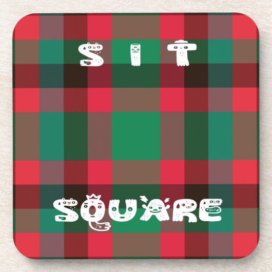 Dessous-de-verre Scottish Royal À damiers Tartan Plaid avec texte (Devant)