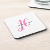 Dessous-de-verre Script de calligraphie professionnelle Monogramme (Côté gauche)