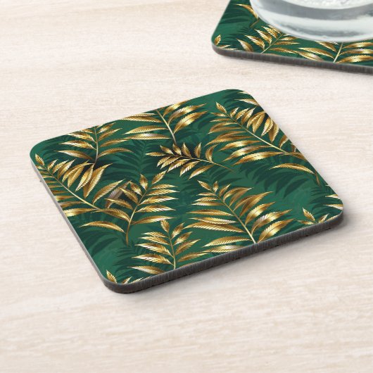 Dessous-de-verre Seamless pattern with golden ferns (Côté gauche)
