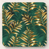 Dessous-de-verre Seamless pattern with golden ferns (Devant)