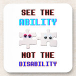 Dessous-de-verre See The Ability Not The Disability Spectrum Autism<br><div class="desc">See The Ability Not The Disability Spectrum Autism. World Autism Awareness Day t-shirts, Autistic Stickers, Neurodiversity Pride Day Hoodies, April tees, Kid's Outfits Tops, United Nations Sweatshirts, Blue mugs, Christmas socks, and Birthdays. Hard Plastic coasters with cork back - set of 6. The Colorful designer-fitting outfits are for Festival lovers,...</div>