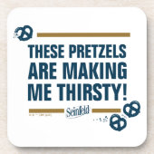 Dessous-de-verre Seinfeld | Graphique de typographie "Ces Pretzels" (Devant)