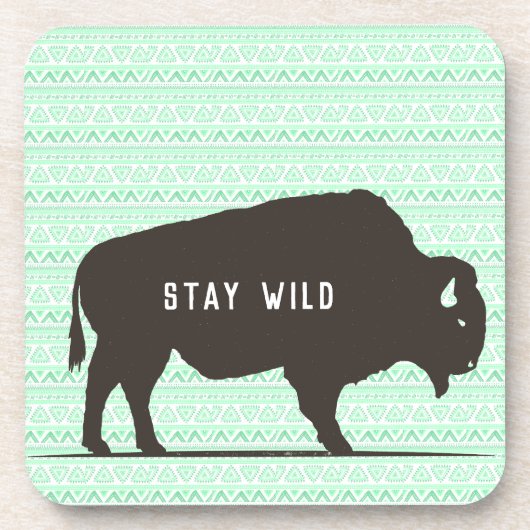 Dessous-de-verre Séjour Wild Boho Buffalo Personnalisable (Devant)