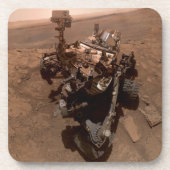 Dessous-de-verre Selfie de Mars Curiosity Paysage martien rouge (Devant)