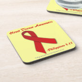 Dessous-de-verre Sensibilisation aux maladies cardiaques Phil 4:13 (Côté gauche)