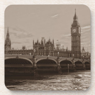 Dessous-de-verre Sepia Big Ben Tower Palace de Westminster