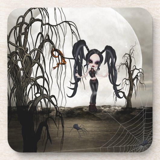 Dessous-de-verre Sepia Goth Girl (Devant)