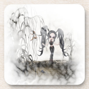Dessous-de-verre Sepia Goth Girl Vignette