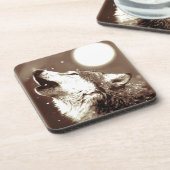 Dessous-de-verre Sepia Wolf & Moon (Côté gauche)