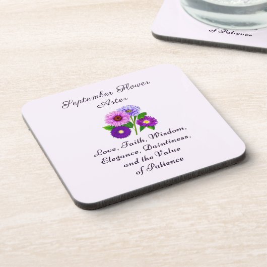 Dessous-de-verre Septembre Mois de naissance Aster Fleur (Côté gauche)